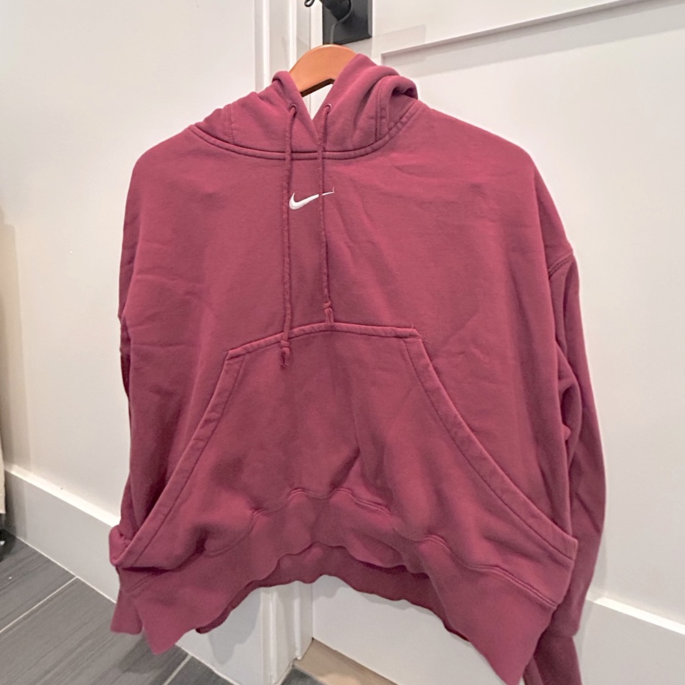 Purple Nike Cropped Hoodie